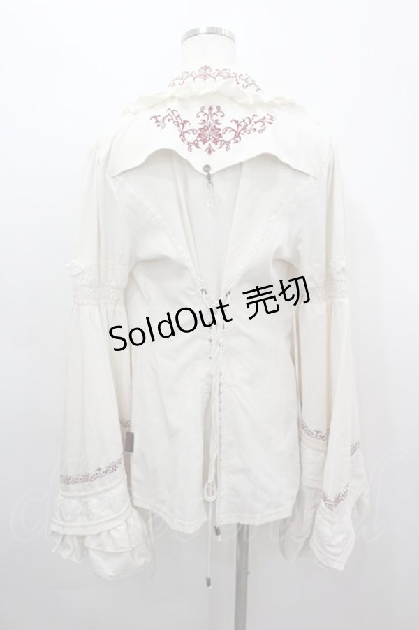 画像3: Ozz oneste / 刺繍フリル姫袖カーディガン  生成り I-26-03-16-036-OO-TO-SA-ZI (3)