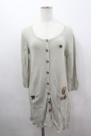 画像: PINK HOUSE / クローバー&くまさんニットロングカーディガン  ハッカ I-26-03-16-039-LO-TO-SA-ZI