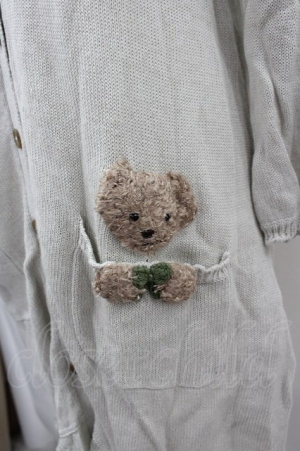 画像2: PINK HOUSE / クローバー&くまさんニットロングカーディガン  ハッカ I-26-03-16-039-LO-TO-SA-ZI (2)