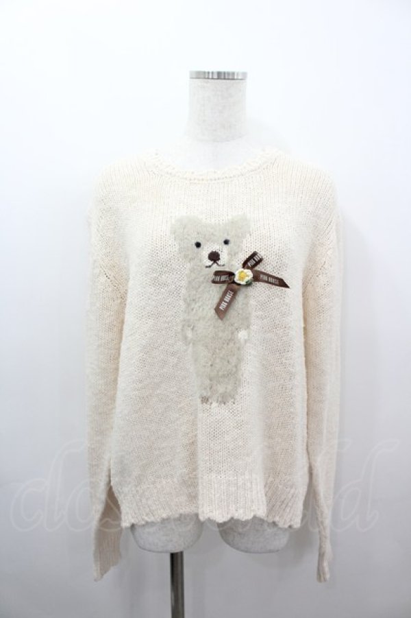 画像1: PINK HOUSE / ひなぎくテディモチーフニット  キナリ I-26-03-16-044-LO-TO-SA-ZI (1)