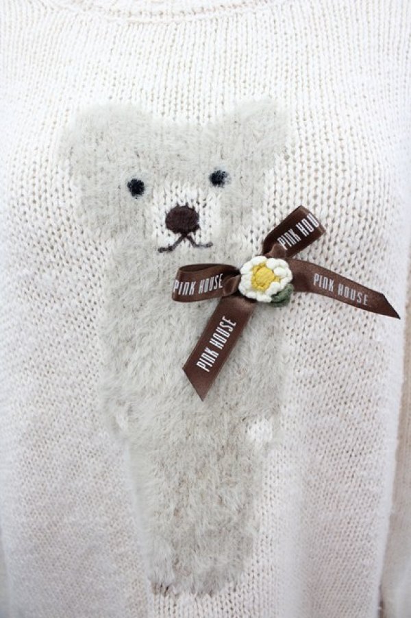 画像2: PINK HOUSE / ひなぎくテディモチーフニット  キナリ I-26-03-16-044-LO-TO-SA-ZI (2)