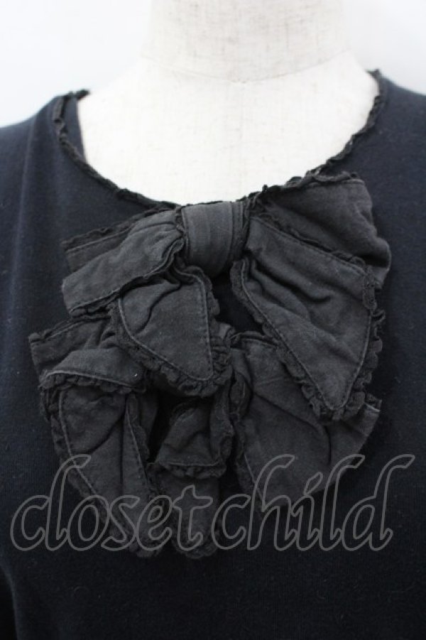 画像2: PINK HOUSE / ダブルリボンカットソー  黒 I-26-03-16-048-LO-TO-SA-ZI (2)