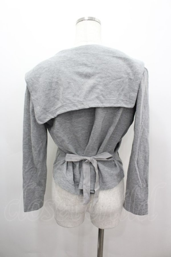 画像3: INGEBORG / セーラー襟スナップボタンカーディガン  グレー I-26-03-16-049-LO-TO-SA-ZI (3)