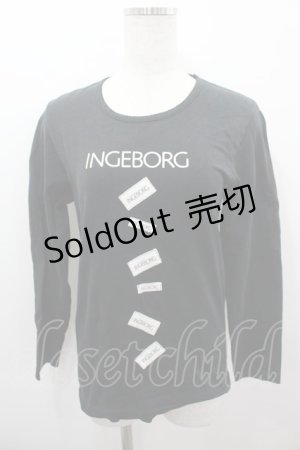 画像: INGEBORG / ロゴワッペンカットソー  黒Ｘ白 I-26-03-16-050-LO-TO-SA-ZI