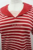 画像2: PINK HOUSE / セーラー襟ボーダー半袖カットソー  赤 I-26-03-16-054-LO-TO-SA-ZI (2)