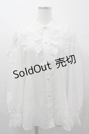 画像: MIHO MATSUDA / はしごレース袖ブラウス L 白 I-26-03-16-006-GO-BL-SA-ZI
