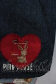 画像3: PINK HOUSE / アンジェリックラビッツ刺繍ハートポケット半袖ブラウス&総柄スカート(デニムオーバースカート付き)セットアップ  サックス I-26-03-16-055-LO-OP-SA-ZI (3)