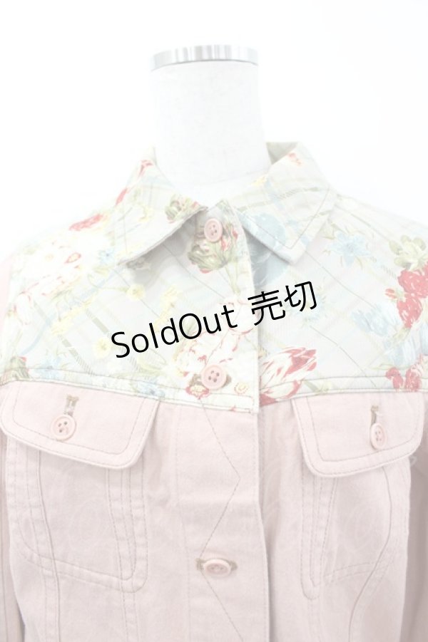 画像2: KANEKO ISAO / ブーケチェック切り替えジャケット  ピンクＸミントチェック I-26-03-16-056-EL-JA-SA-ZI (2)