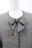 画像2: KANEKO ISAO / チェックリボンジャケット  黒Ｘ白チェック I-26-03-16-057-EL-JA-SA-ZI (2)