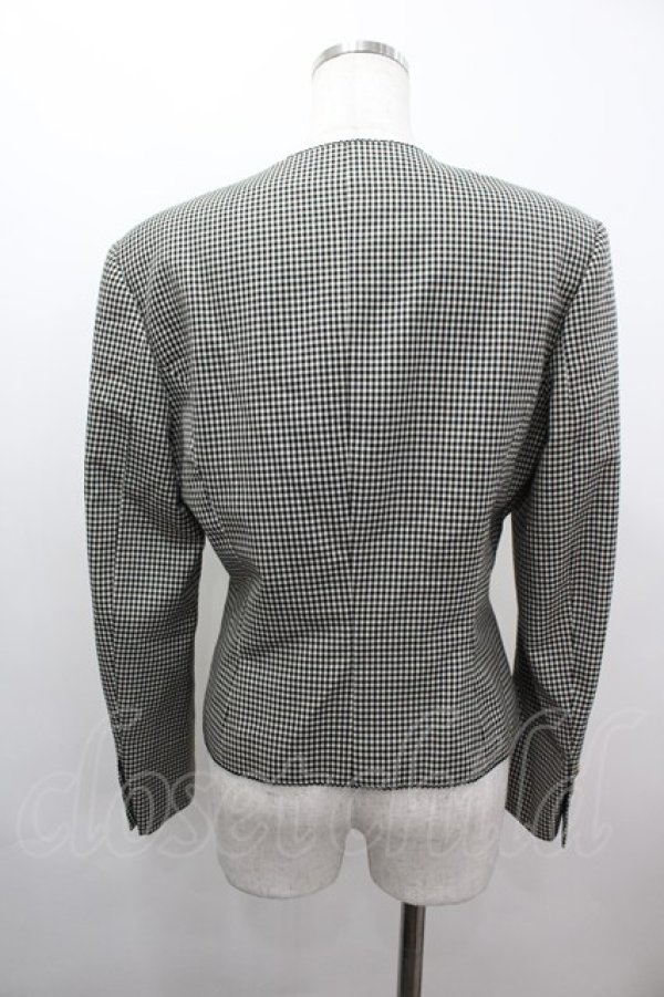 画像3: KANEKO ISAO / チェックリボンジャケット  黒Ｘ白チェック I-26-03-16-057-EL-JA-SA-ZI (3)