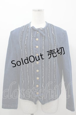 画像: WONDERFUL WORLD / ピンタックフリルデニムジャケット  青デニム I-26-03-16-060-LO-JA-SA-ZI