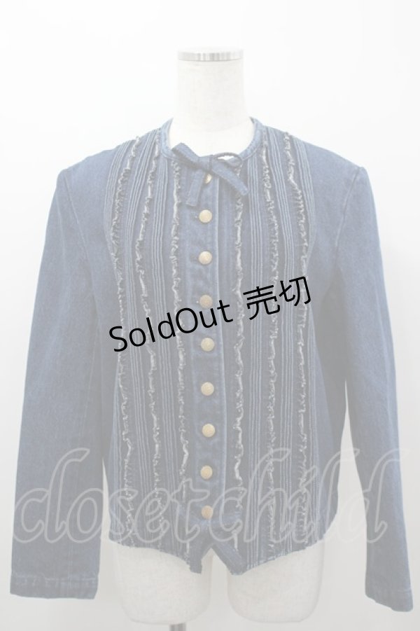 画像1: WONDERFUL WORLD / ピンタックフリルデニムジャケット  青デニム I-26-03-16-060-LO-JA-SA-ZI (1)