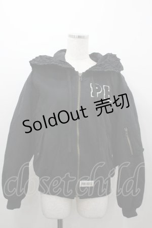 画像: INGEBORG / カメリアキルティングフーディプルオーバー 3(サイズ9号) 黒 I-26-03-16-061-LO-TO-SA-ZI