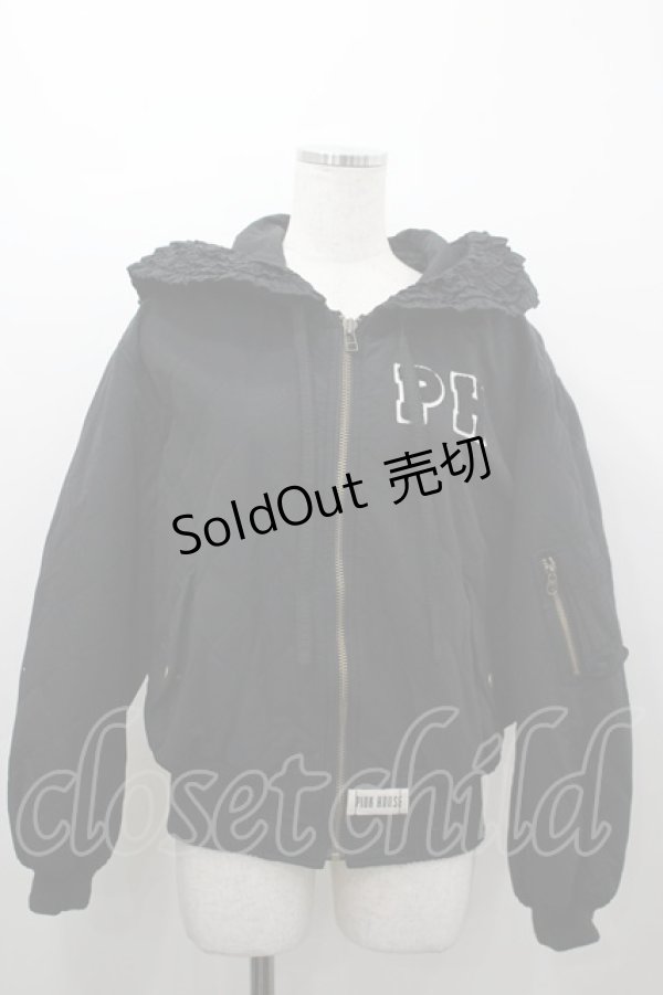 画像1: INGEBORG / カメリアキルティングフーディプルオーバー 3(サイズ9号) 黒 I-26-03-16-061-LO-TO-SA-ZI (1)