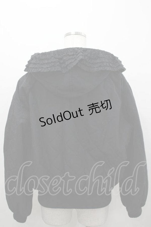 画像3: INGEBORG / カメリアキルティングフーディプルオーバー 3(サイズ9号) 黒 I-26-03-16-061-LO-TO-SA-ZI (3)