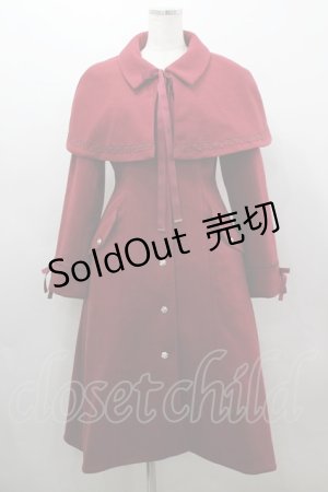 画像: axes femme / ダブルボタンケープコート  ワイン I-26-03-16-063-AX-JA-SA-ZI