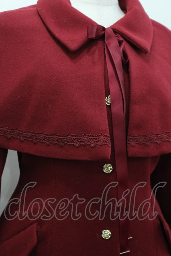 画像2: axes femme / ダブルボタンケープコート  ワイン I-26-03-16-063-AX-JA-SA-ZI (2)