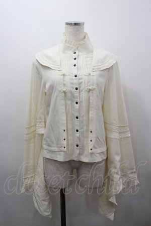 画像: Desoro Works / チャイナスナップボタンブラウス  生成り I-26-03-16-007-GO-BL-SA-ZI