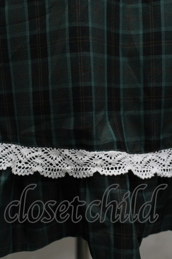画像6: Eri Aino's collaboration / シャーロットの水曜日 ワンピース S グリーンチェック I-26-03-16-068-PU-TO-SA-ZI (6)