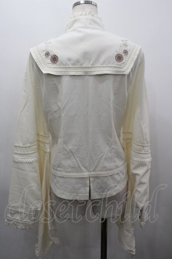 画像4: Desoro Works / チャイナスナップボタンブラウス  生成り I-26-03-16-007-GO-BL-SA-ZI (4)