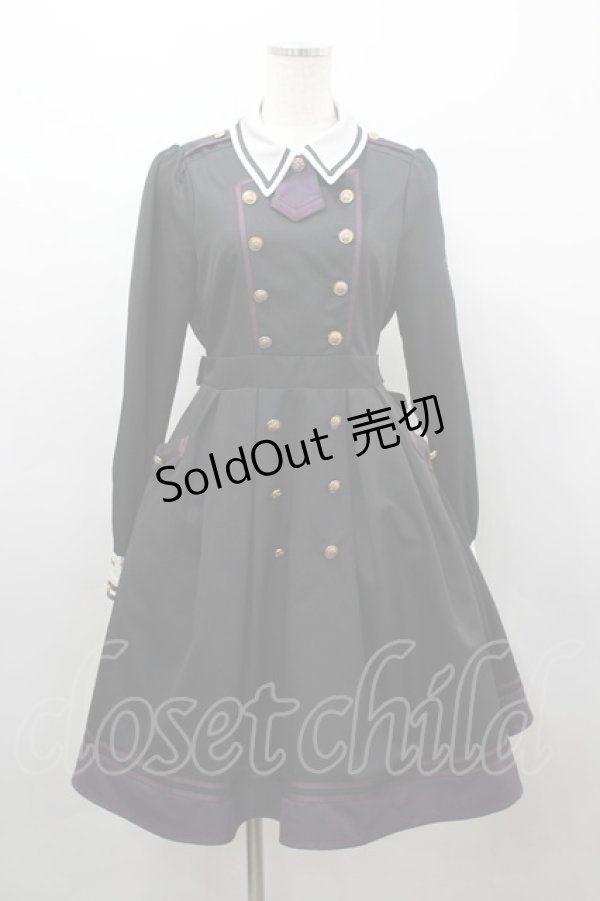 画像1: Amavel / Starry Medalミリタリーワンピース  黒Ｘ白 I-26-03-16-080-CA-OP-SA-ZI (1)