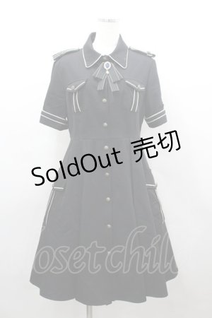 画像: LOLITAその他(お買取対象外) / リボンビジュー付き半袖ワンピース  黒Ｘ白 I-26-03-16-083-LO-OP-SA-ZI