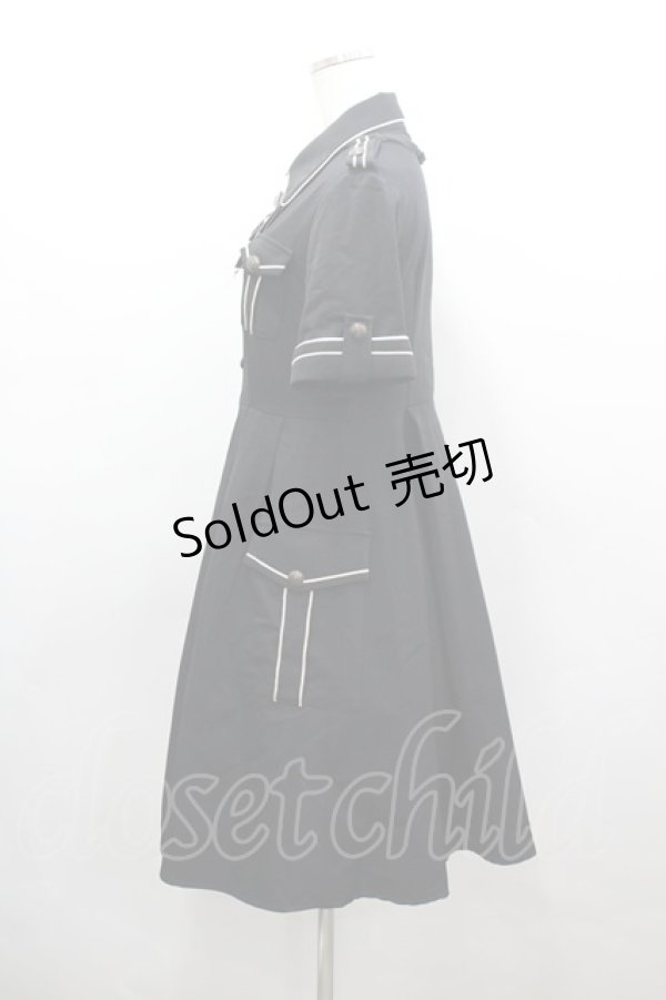 画像2: LOLITAその他(お買取対象外) / リボンビジュー付き半袖ワンピース  黒Ｘ白 I-26-03-16-083-LO-OP-SA-ZI (2)