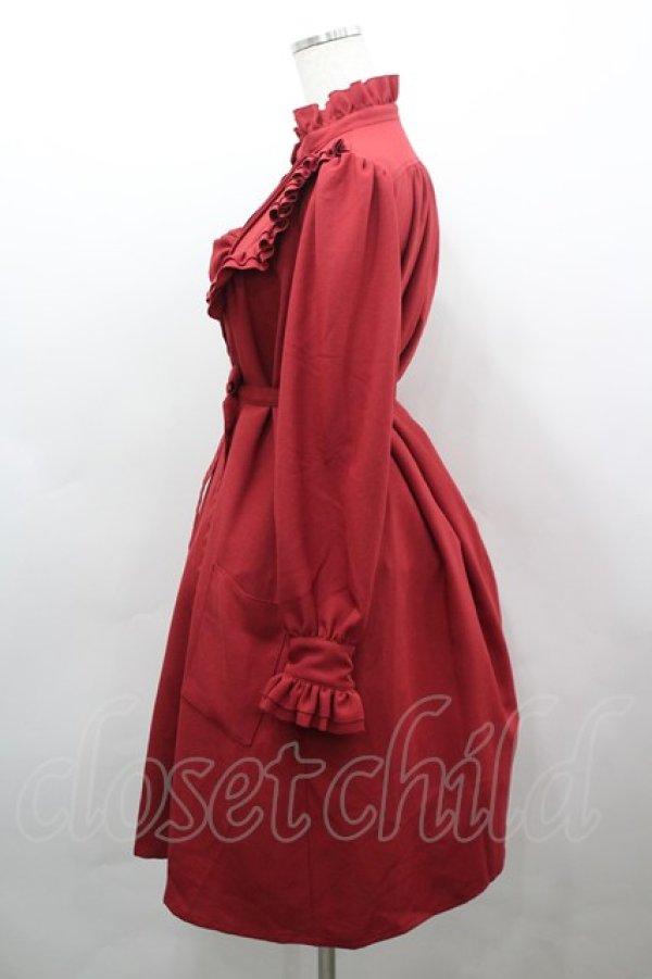 画像2: Physical Drop / ラウンドフリル長袖ワンピース  赤 I-26-03-16-084-LO-OP-SA-ZI (2)