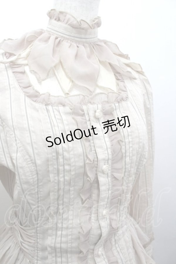 画像5: ALGONQUINS / チョーカー付きストライプ長袖ワンピース  ピンク I-26-03-16-085-AL-OP-SA-ZI (5)