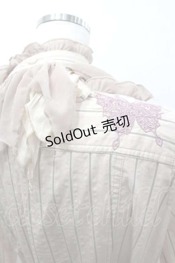 画像6: ALGONQUINS / チョーカー付きストライプ長袖ワンピース  ピンク I-26-03-16-085-AL-OP-SA-ZI (6)