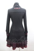 画像3: Ozz Croce / フロント編み上げハイネック長袖ワンピース  黒Ｘボルドー I-26-03-16-087-OO-OP-SA-ZI (3)