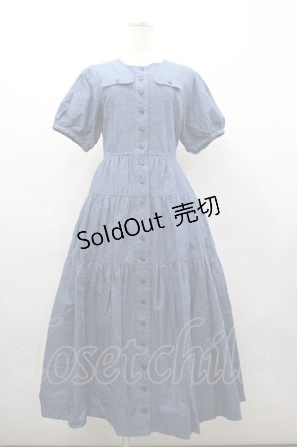 画像1: PINK HOUSE / ティアードワンピース  青 I-26-03-16-088-LO-OP-SA-ZI (1)