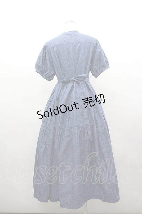 画像3: PINK HOUSE / ティアードワンピース  青 I-26-03-16-088-LO-OP-SA-ZI (3)