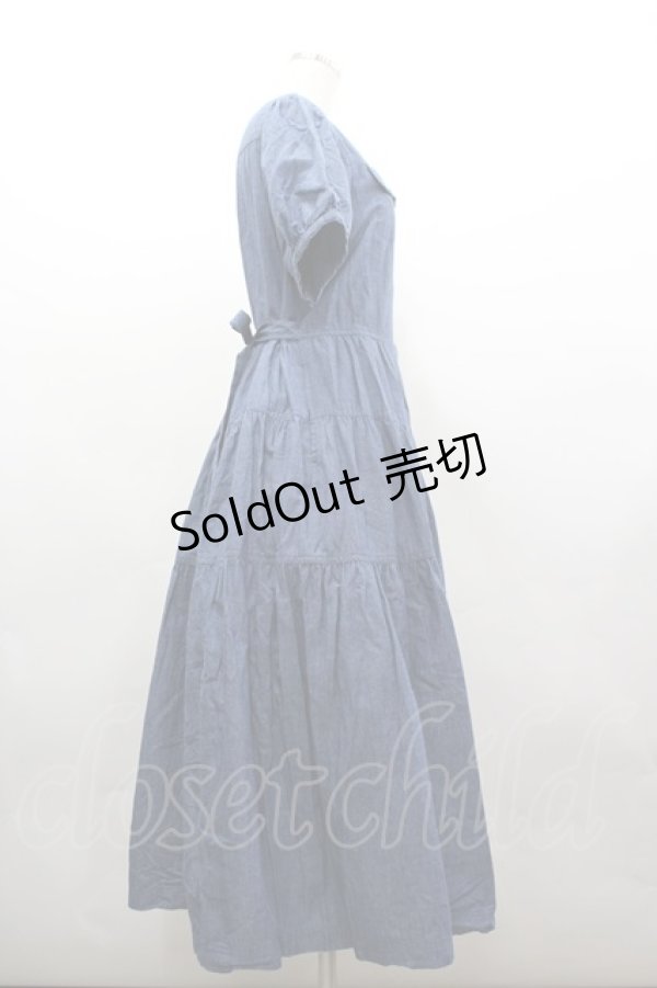 画像4: PINK HOUSE / ティアードワンピース  青 I-26-03-16-088-LO-OP-SA-ZI (4)