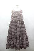 画像1: PINK HOUSE / ローンノースリーブチェックワンピース  黒Ｘ赤チェック I-26-03-16-089-LO-OP-SA-ZI (1)