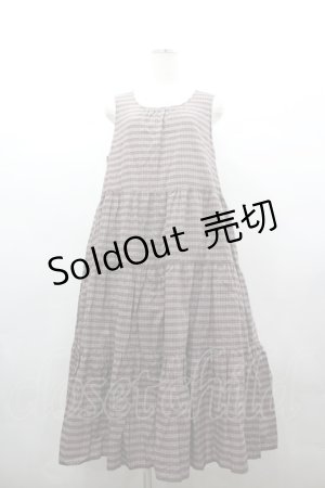 画像: PINK HOUSE / ローンノースリーブチェックワンピース  黒Ｘ赤チェック I-26-03-16-089-LO-OP-SA-ZI