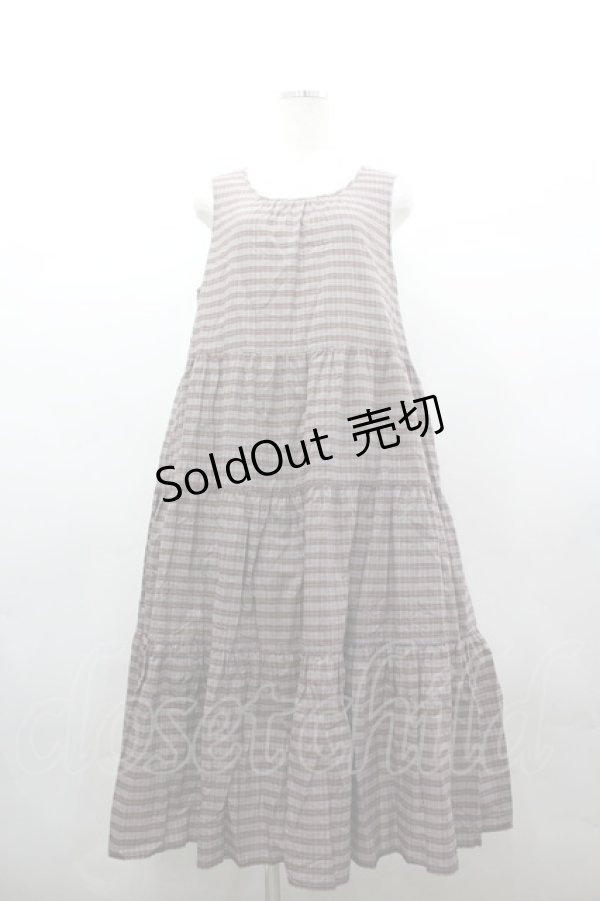 画像1: PINK HOUSE / ローンノースリーブチェックワンピース  黒Ｘ赤チェック I-26-03-16-089-LO-OP-SA-ZI (1)