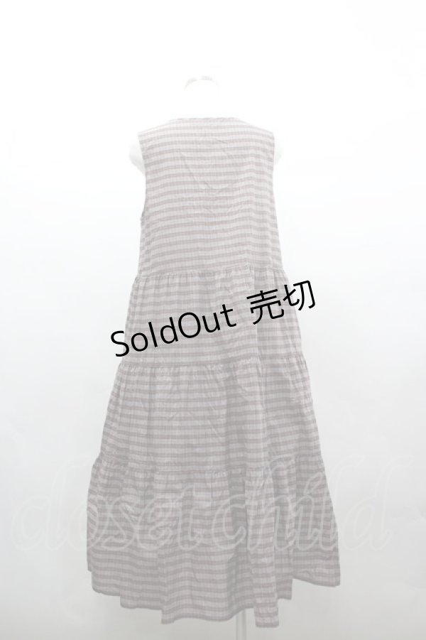 画像3: PINK HOUSE / ローンノースリーブチェックワンピース  黒Ｘ赤チェック I-26-03-16-089-LO-OP-SA-ZI (3)