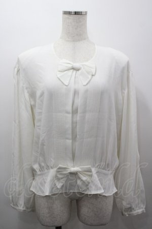 画像: INGEBORG / ダブルリボンピンタックブラウス  白 I-26-03-16-011-LO-BL-SA-ZI
