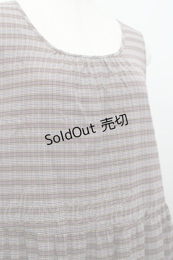 画像5: PINK HOUSE / ローンノースリーブチェックワンピース  黒Ｘ赤チェック I-26-03-16-089-LO-OP-SA-ZI (5)