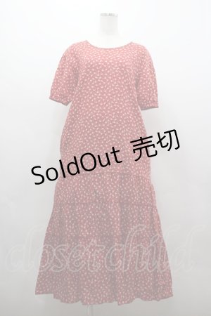 画像: WONDERFUL WORLD / ミニローズ総柄ワンピース  赤 I-26-03-16-090-LO-OP-SA-ZI