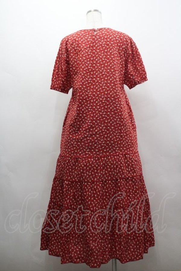 画像3: WONDERFUL WORLD / ミニローズ総柄ワンピース  赤 I-26-03-16-090-LO-OP-SA-ZI (3)