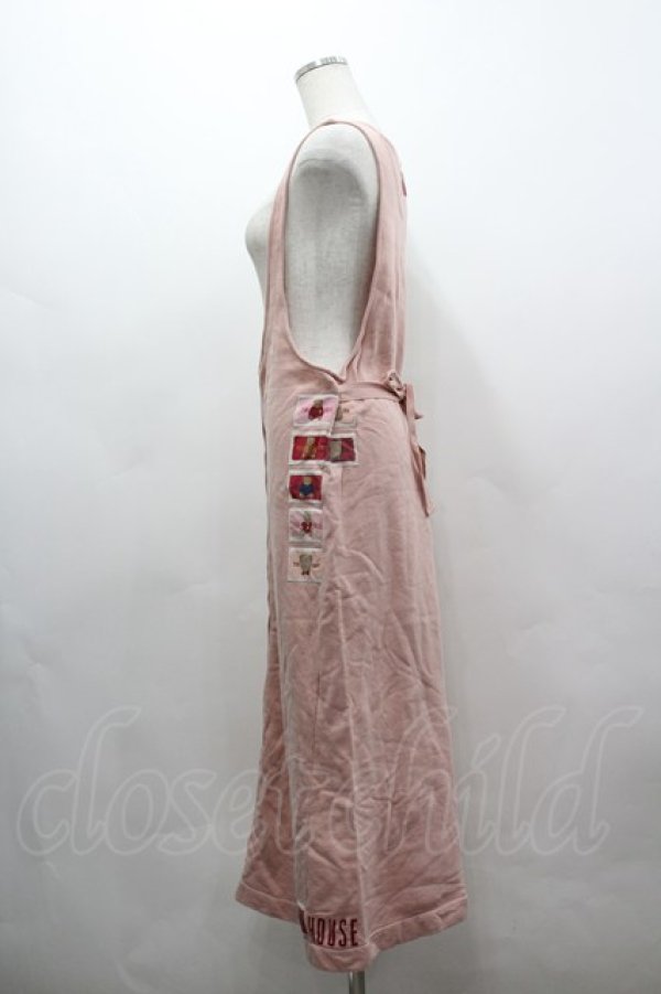 画像2: PINK HOUSE / くまワッペンスナップボタンジャンパースカート  ピンク I-26-03-16-091-LO-OP-SA-ZI (2)