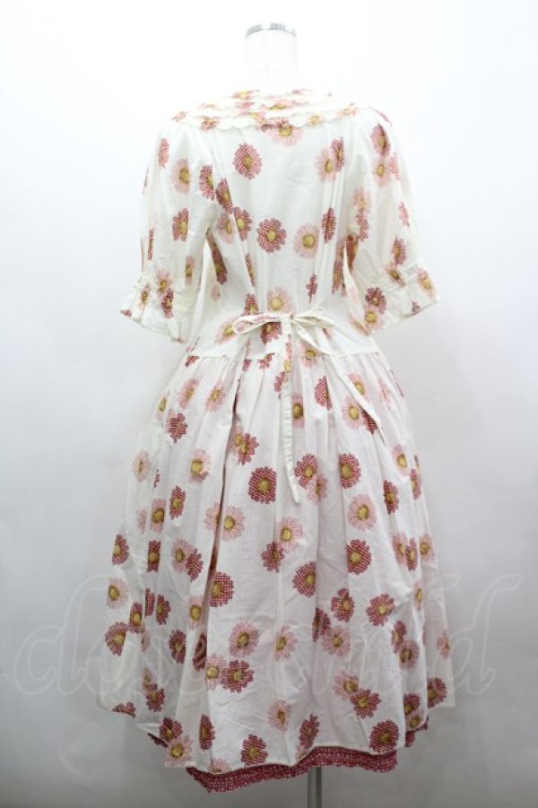 画像3: PINK HOUSE / ギンガムひな菊ワンピース  アイボリーＸ赤 I-26-03-16-094-LO-OP-SA-ZI (3)