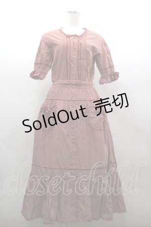 画像: PINK HOUSE / ドット半袖ワンピース  赤Ｘ白 I-26-03-16-100-LO-OP-SA-ZI
