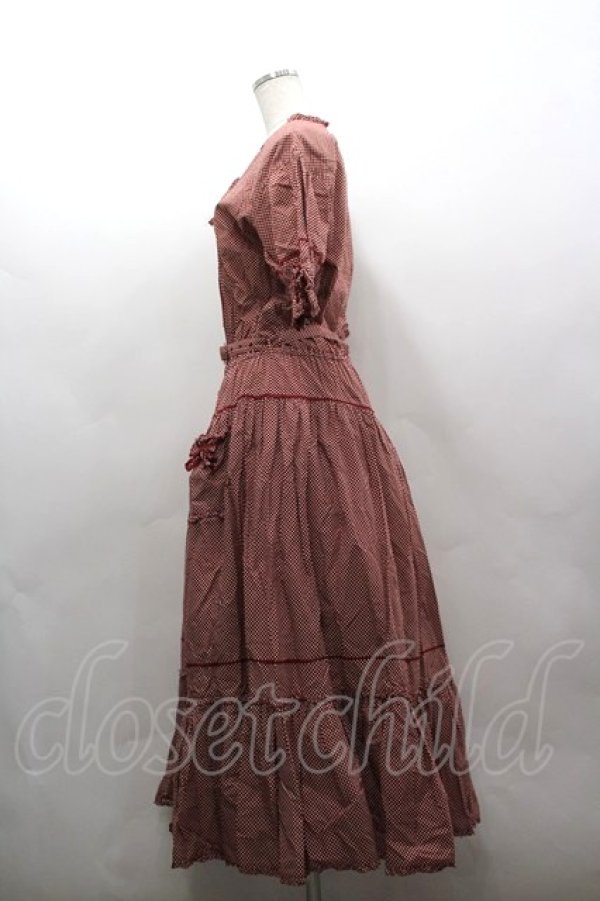 画像2: PINK HOUSE / ドット半袖ワンピース  赤Ｘ白 I-26-03-16-100-LO-OP-SA-ZI (2)