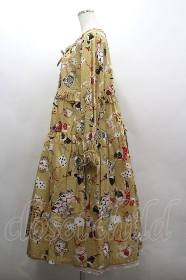 画像2: PINK HOUSE / ハロウィーンワンダーランドプリントミディワンピース  イエロー I-26-03-16-105-LO-OP-SA-ZI (2)