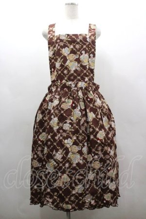 画像: PINK HOUSE / パフュームプリントサロペットスカート  ブラウン I-26-03-16-106-LO-SK-SA-ZI