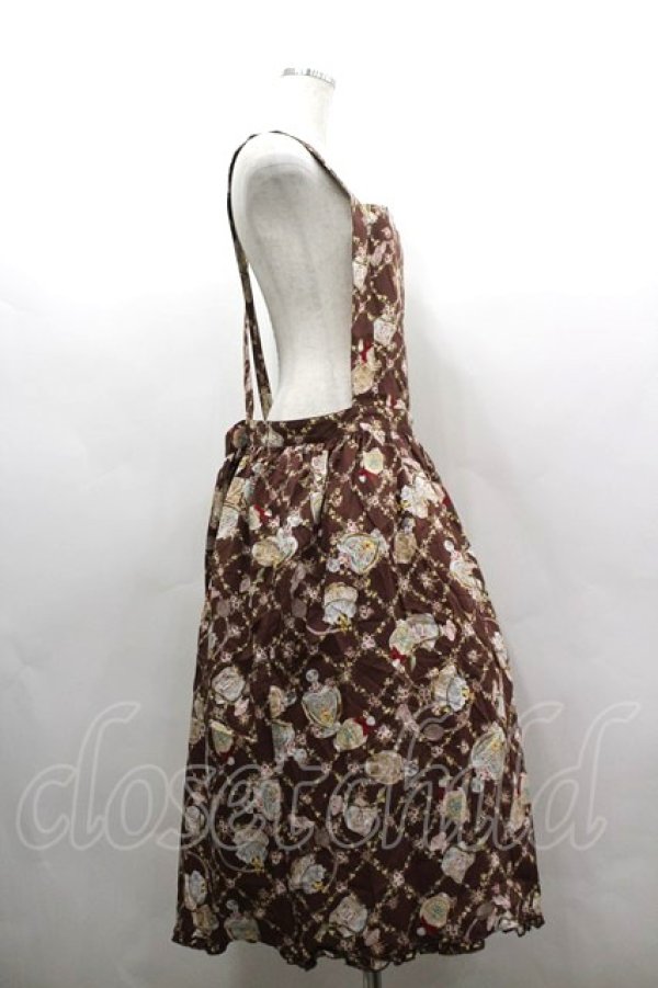 画像4: PINK HOUSE / パフュームプリントサロペットスカート  ブラウン I-26-03-16-106-LO-SK-SA-ZI (4)