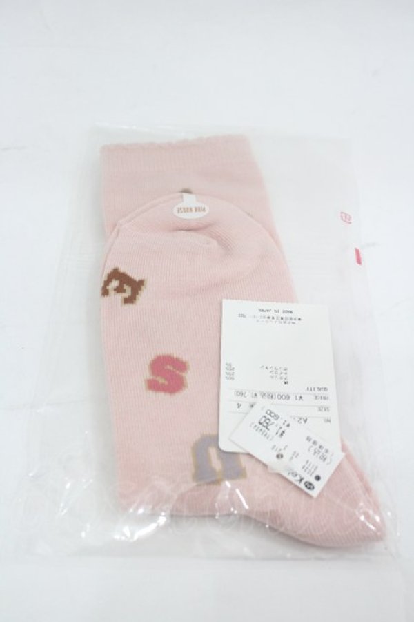 画像2: PINK HOUSE / ロゴアルファベットソックス  ピンク I-26-03-16-117-LO-ZA-SA-ZI (2)